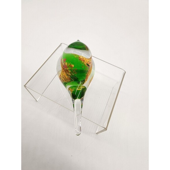 Svoboda Studio Art Glass Bird Paperweight Figurine Czech Republic  Green Yellow - Picture 8 of 10
